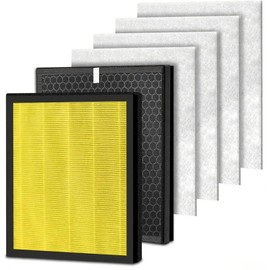 FutFilise PR1 Pet Replacement Filter for PR1 Air Purifier for Home Large Room, 2 Pack Pet 3-in-1 H13 Activated Carbon, with 4Pcs Washable Filter