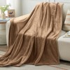 KMUSET Brown Fleece Throw Blanket for Couch - Warm Cozy