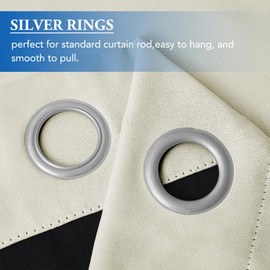 Beauoop Ivory 100% Blackout Curtains 96 Inch Long 2 Panels for Bedroom Living Room Solid Room Darkening Thermal Insulated Soundproof Energy Saving Grommet Top Window Treatment Drapes,52x96 2 Set