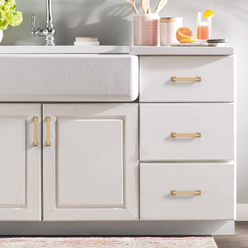 9BUILD 6 Pack 3.75 Inch Cabinet Handles Champagne Bronze Pulls