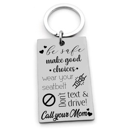 Teen Daughter Gift, Sweet Sixteen Gift, Gift for Teenager, New Driver Key Chain, Drive Safe, Make Good Choices, Birthday Gift, Girl Key Chain - 101