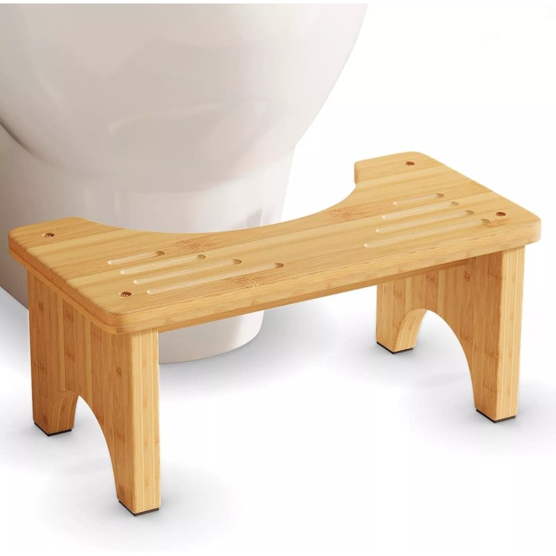 Unbranded Bamboo Toilet Stool, Wooden Squatting Potty Stool for Adults,