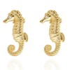 Annie Oak Womens 925 Silver 18K Gold Seahorse Stud Earrings