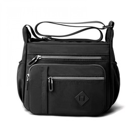 YYW Women Crossover Bags for Women Multi Pockets Solid Coloured Cross Body Shoulder Bag for Ladies Waterproof Large Capacity Messenger Bag with Adjustable Strap (Black)