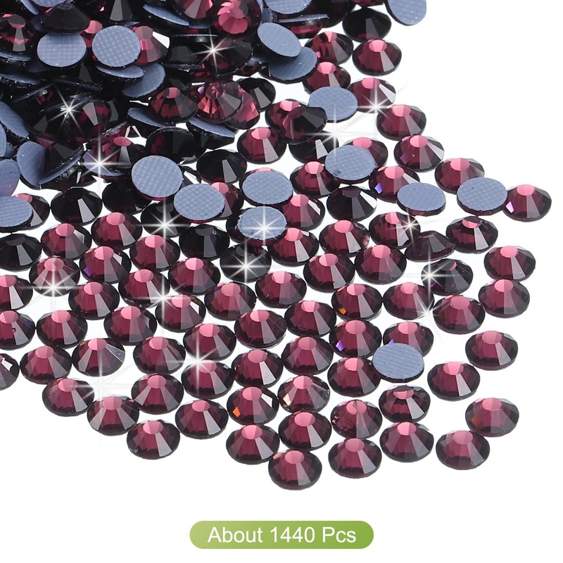 MECCANIXITY 1440 Pcs Hotfix Rhinestones Flatback Crystal Glass Gems for