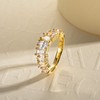 Gobaalele 2.1cttw Cubic Zirconia Yellow Gold Half Eternity Wedding Band
