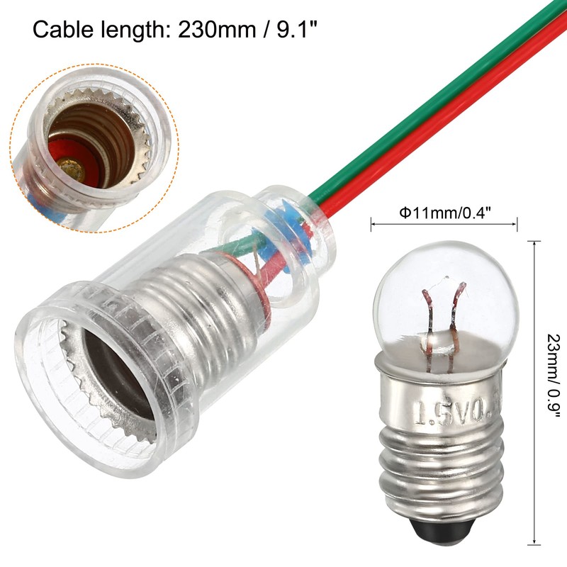 MECCANIXITY E10 Screw Base Miniature Bulbs 20 Pack 1.5V Warm