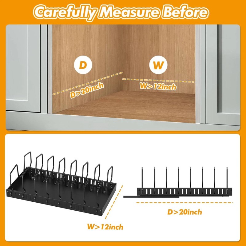 Taeyonk 1 Pack Pull Out Pot and Pan Organizer Under