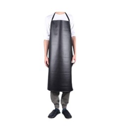 SPORTARC Waterproof Rubber Vinyl Apron Lightweight Model Chemical Resistant Work Apron Clothes for Dishwashing Lab Butcher Cleaning Fish, black