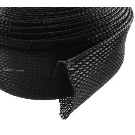 CablesOnline 25ft 2" (50.8mm) Diameter, 2" to 5" Expandable Braided Sleeving, CT-SE025