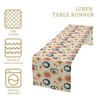 Mid Century Modern Table Runner Abstract Style Colorful Geometric Atomic