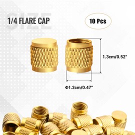 ZOWZEA 10 Pcs 1/4" Flare Caps, Solid Brass Valve Caps for Plumbing and HVAC Quick Seal Adapters