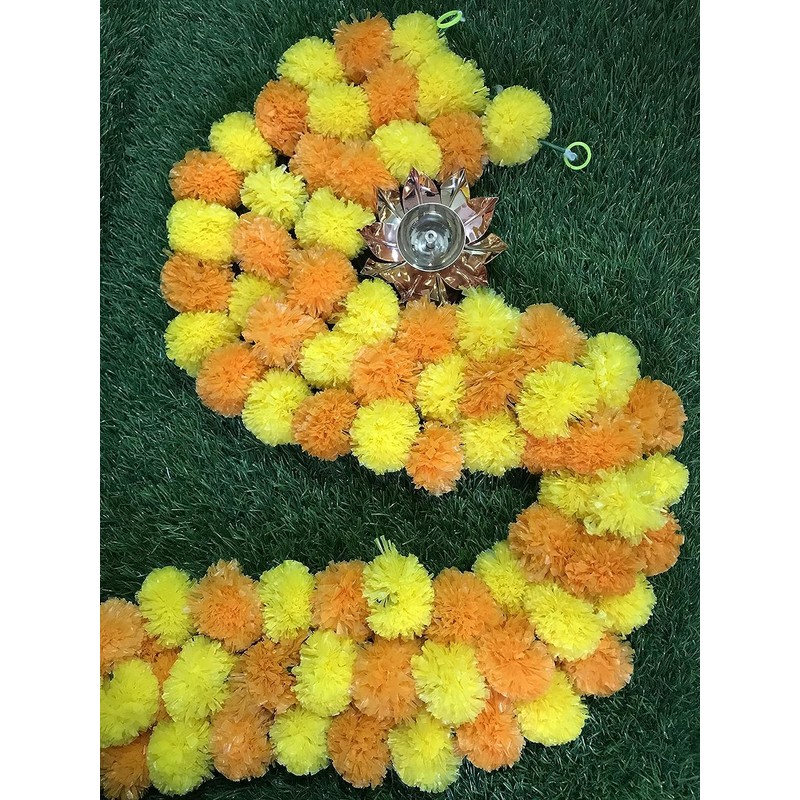 Artificial Flower Marigold Flower Garland 5 String Party Genda phool