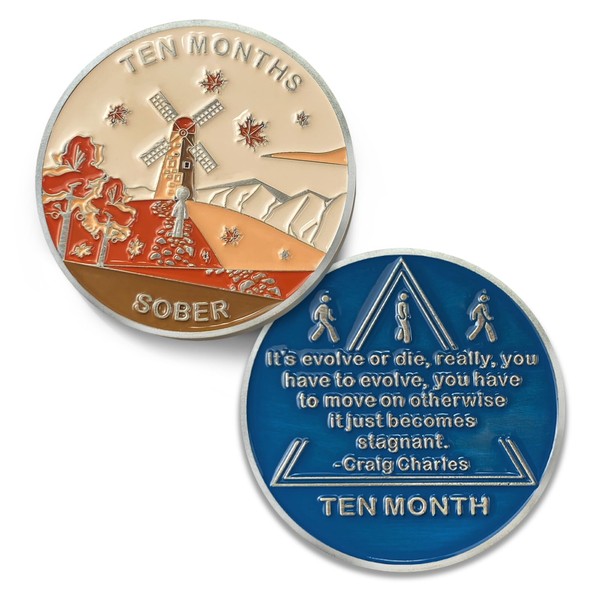 1 Month Sobriety Coin - Colorful 30 Day Sober AA