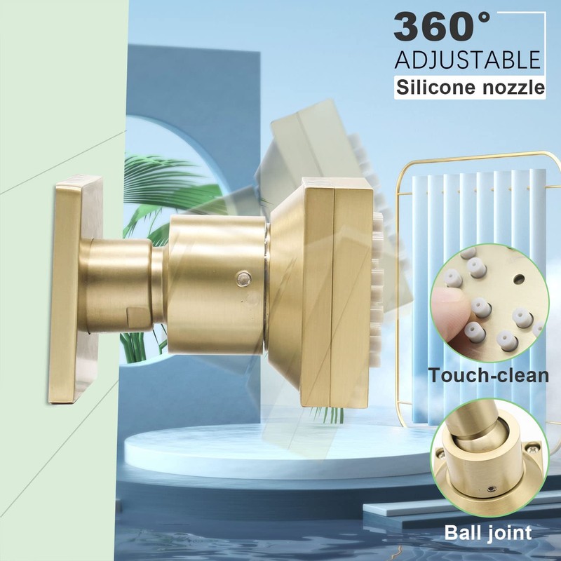 2 Functions Brass Shower Body Sprayer Jet in Wall, Rainfall
