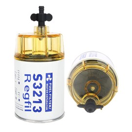 REGFIL S3213 Racor Fuel Filter/Water Separator Marine Collection Bowl fit 3/8 in NPT Outboard Motors Marine Element Replacement for 35-60494-1,35-809097,S3214,B32013,18-7919-1,18-7932,3.74x3.74x7.67