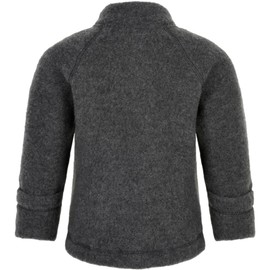 Mikk-line Walk jacket, Oeko-Tex Standard 100, baby jacket with zip for babies and children, 95% wool, 100% mulesing-free merino wool, for girls and boys, reversible cuffs, Grey (Anthracite Blend)
