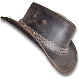 Oztrala HAT Leather Australian Oiled Outback Aussie Western Cowboy Men Women Bushman HL31 Brown