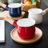 Enamel Milk Pan, Mini Butter Warmer 10cm Enamelware Saucepan Pan