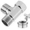 Shower Diverter Valve, 3 Way T Shape Adapter G1/2" Brass