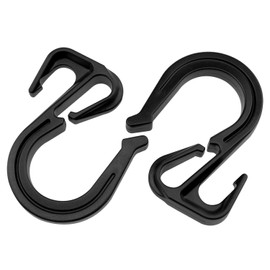 Dsjnf Elastic Rope Hook Cargo net Hook Black Bungee Rope Hook for Bungee net, Cargo net, Truck net, Garage and General Outdoor Equipment to Reduce Resistance and Vibration 15pcs
