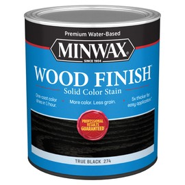 Minwax Wood Finish Water-Based Solid Color Wood Stain, True Black, 1 Quart