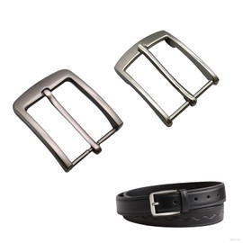 quyueug 2-Pack Men's Belt Buckles - Matte & Polished Finishes, Metal Belt Buckles for Men, Universal Pin Clasp for Jeans & Dress Belts (Belt Buckle Replacement)​