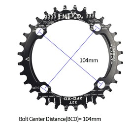 UPANBIKE Bike Narrow Wide Chainring 104 BCD Round Shape Single Chainrings 38T (Green)