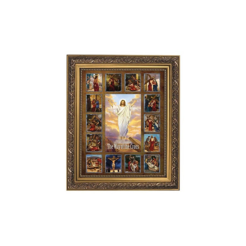 Stations of the Cross Framed Prints - Set of 15
