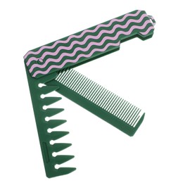 minkissy Compact Static Wide Tooth Travel Comb for Women Volume Enhancing Design Frizz Styling Durable Protective Structure Dark Green