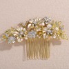 Lenjicons French Flower Rhinestone Hair Comb Sparkling Rhinestone Flower Wedding