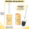 ALIMOTA Juego de 2 Escobillas para Inodoro Amarillo Diseño Sonriente