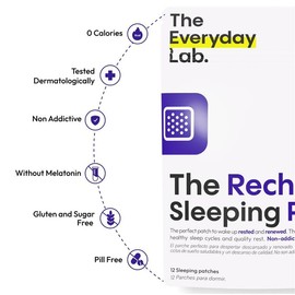 The Everyday Lab The Recharge Sleeping Patch | Parches Transdermicos para Dormir con Melatonina | Sobre con 12 Parches | Lavanda y Pasiflora | Hasta 8