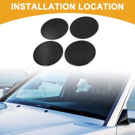 Partuto 4 Pcs 45mm Universal Car Wheel Hub Center Cap Sticker - Aluminum Alloy Black