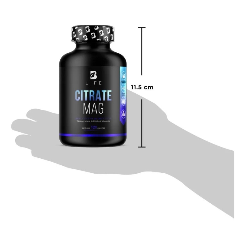 Citrato De Magnesio De 120 Cápsulas Magnesium Citrate B Life