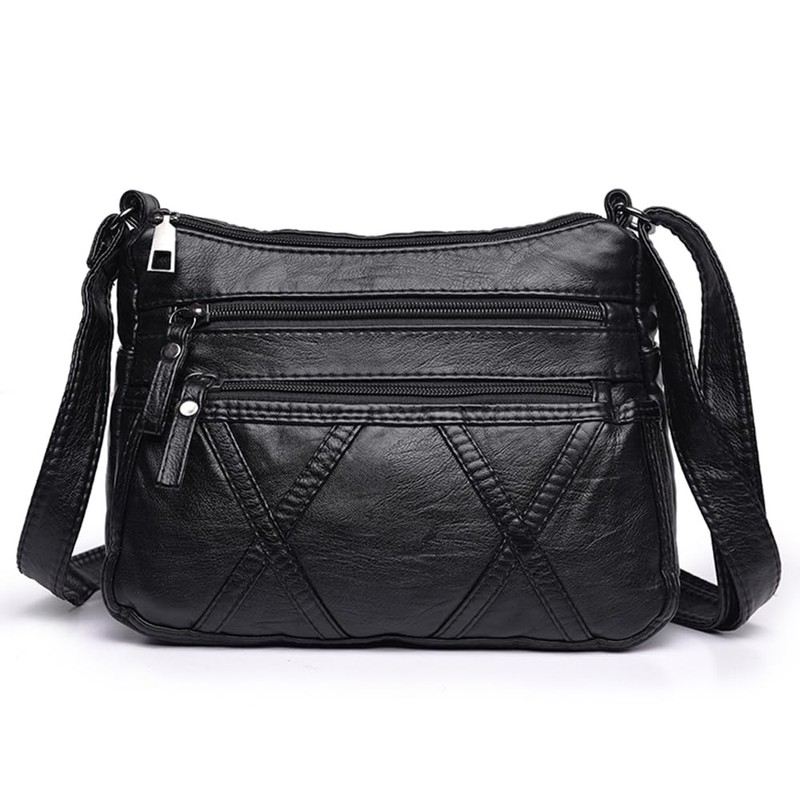 ACNCN Soft PU Leather Crossbody Shoulder Bag: Stylish Women's Multi-Pocket