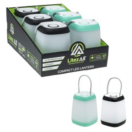 LitezAll Mini Lantern Portable Light with Rope Handle - 360° Light - Battery Powered Night Light / Flashlight, Decorative Lanterns for Indoors/Outdoor Camping - Batteries Included