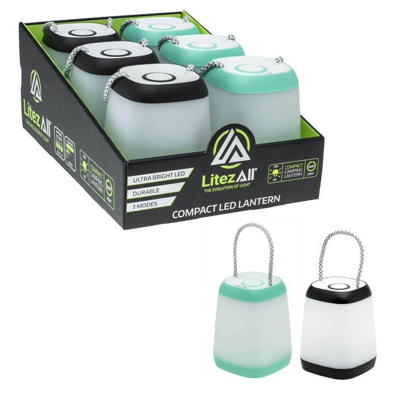 LitezAll Mini Lantern Portable Light with Rope Handle - 360°
