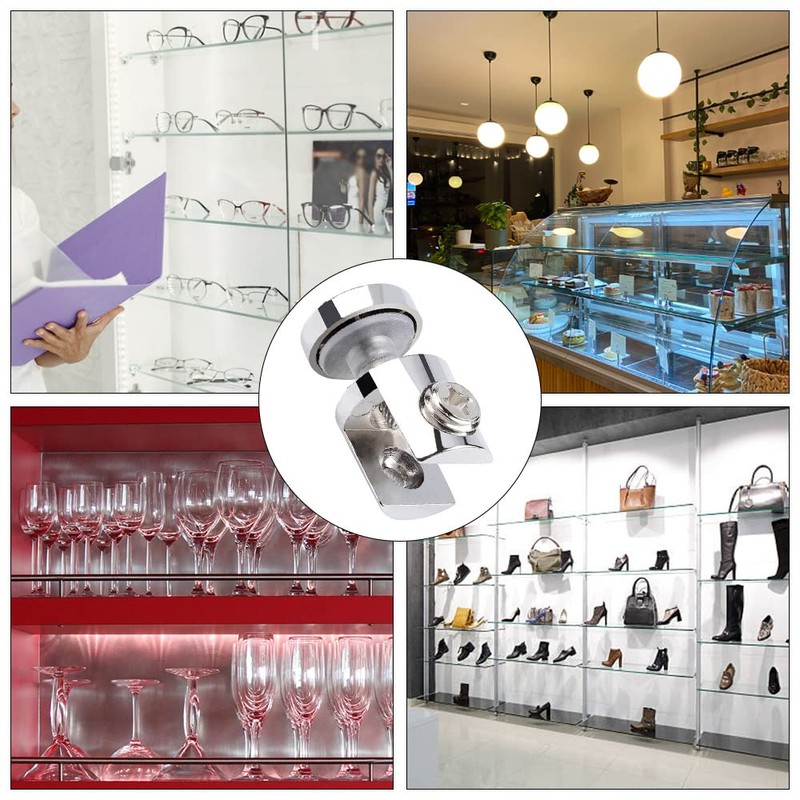 4 Pcs Glass Clamp Clip Adjustable Glass Bracket Glass Shelf