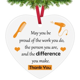Hairdresser Gifts Hair Stylist Appreciation Gifts Ceramic Ornament Cosmetology Graduation Gifts Thank You Gifts for Coworker Colleague Going Away Gifts Salon Gift Christmas Retirement Gifts