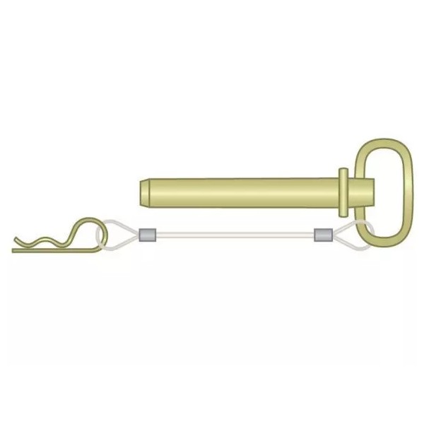 ITW Shakeproof Group Hitch Pin 1/2x5-3/4 Round Handle Zinc Yellow