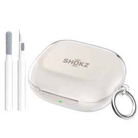 Aircawin for SHOKZ OpenFit 2 Case Clear,for SHOKZ OpenFit 2 Case Cover 2025,Shockproof Soft Transparent TPU for Openfit Open-Ear Wireless Earbuds Earphone Accessories with Carabiner&Cleaning Pen-Clear
