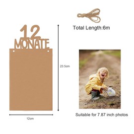 Sufune Photo Banner 1st Birthday (Khaki) for 1 to 12 Months Baby Birthday Decoration Hanging Wall Decoration for Girls Boys Party Decoration Celebrations German Kraft Paper Garland First Communion