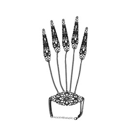 Gothic Nails Finger Chains for Women Girls Punk Fingera Hand Chain Cosplay Finger Rings Claw Costume