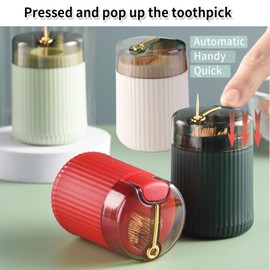 Ulawellor Pack of 4 Creative Automatic Toothpick Dispenser, Pop Up Automatic Toothpick Dispenser, Dispenser for Toothpicks, Movable Toothpick Holder for Home Table Hotel Kitchen (Four Colours)