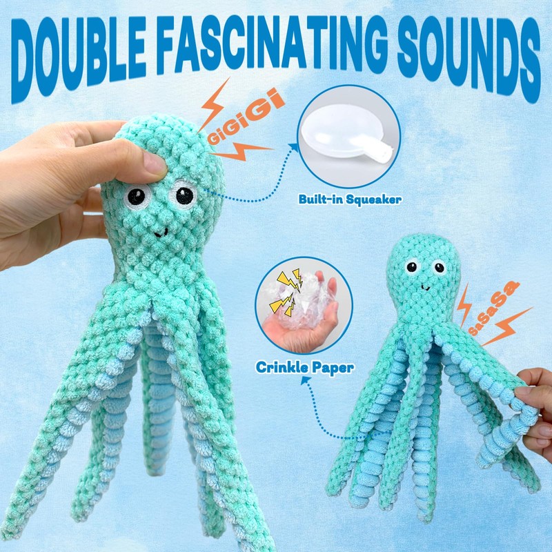 MRSOHRET Dog Squeak Toys for Aggressive Chewers, Crinkle Puppy Chew