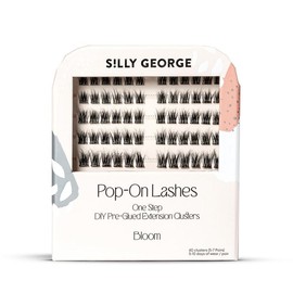 Silly George Pop-On Lashes - DIY 1-Step Pre-Glued Faux Eyelash Clusters, Natural Look Extensions Makeup Daily:_Brown - Rosy_60 Piece Assortment