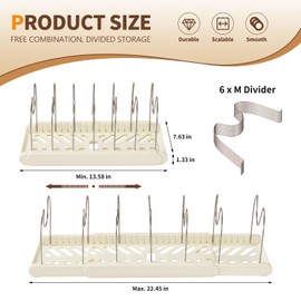 ylmijfe Expandable Pot and Pan Organizers Rack,Pot Lid Organizers,Pot racks,Pot holder,Stainless steel Adjustable Dividers,Pot Lid Holder,Kitchen Cabinet Organizer and Storage (White, large)