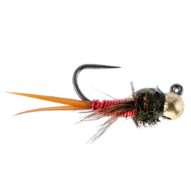 The Fly Fishing Place Tactical Tungsten Bead Head Copper John Euro Nymph Assortment Fly Fishing Flies - Collection of 9 Flies Hook Size 14