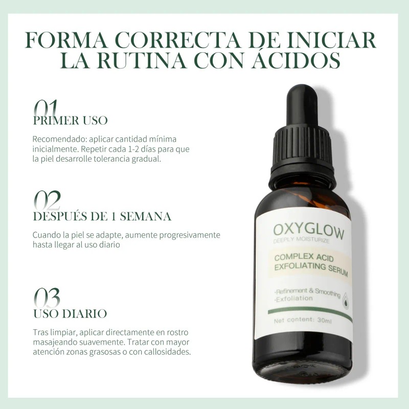 Suero Exfoliante Oxyglow Ácido Salicílico Control Brillo Piel Grasa 30ml